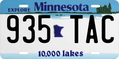 MN license plate 935TAC