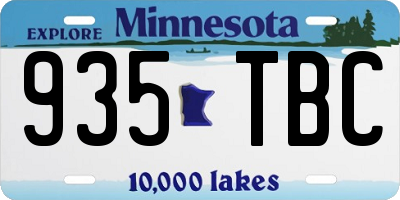 MN license plate 935TBC