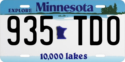 MN license plate 935TDO