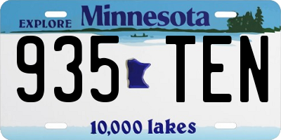 MN license plate 935TEN