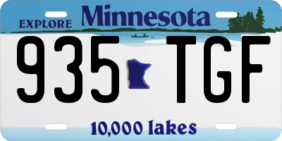 MN license plate 935TGF