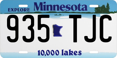 MN license plate 935TJC