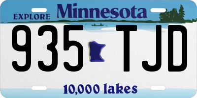 MN license plate 935TJD