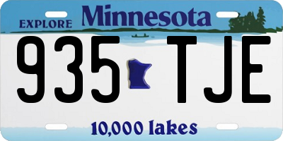 MN license plate 935TJE