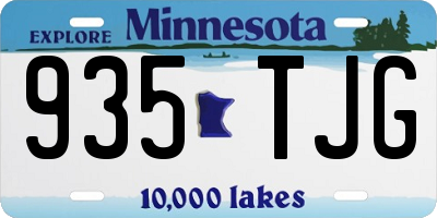 MN license plate 935TJG