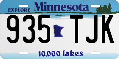 MN license plate 935TJK