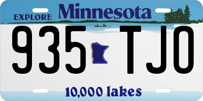 MN license plate 935TJO