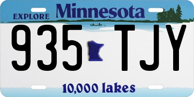 MN license plate 935TJY