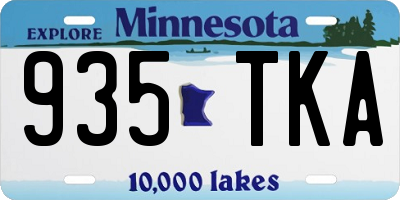 MN license plate 935TKA