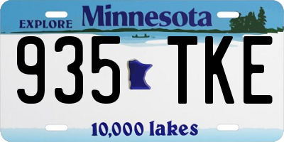 MN license plate 935TKE