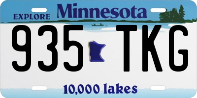 MN license plate 935TKG