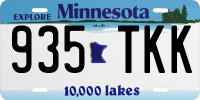 MN license plate 935TKK
