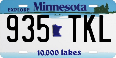 MN license plate 935TKL