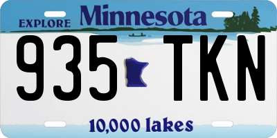 MN license plate 935TKN
