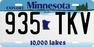 MN license plate 935TKV
