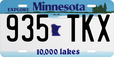 MN license plate 935TKX