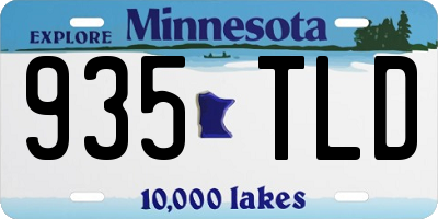 MN license plate 935TLD