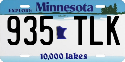 MN license plate 935TLK