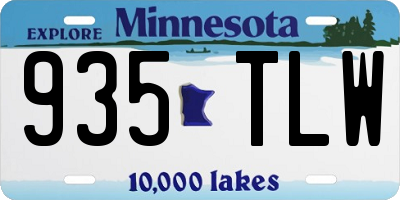 MN license plate 935TLW