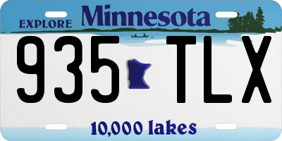 MN license plate 935TLX