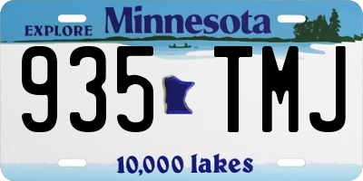 MN license plate 935TMJ