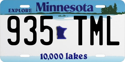MN license plate 935TML