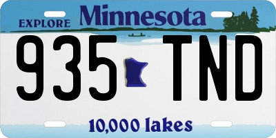 MN license plate 935TND