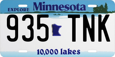 MN license plate 935TNK