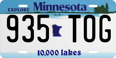 MN license plate 935TOG