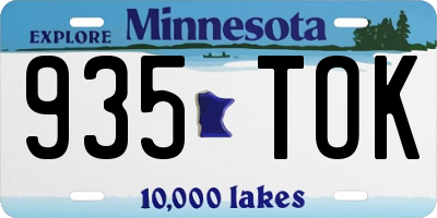 MN license plate 935TOK