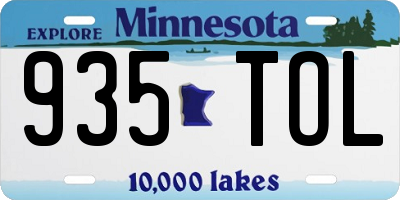MN license plate 935TOL