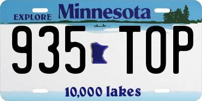 MN license plate 935TOP