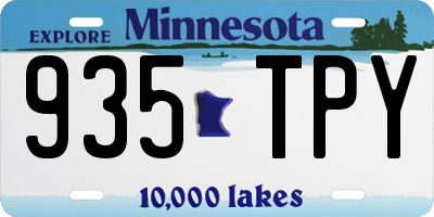 MN license plate 935TPY