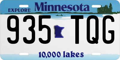 MN license plate 935TQG