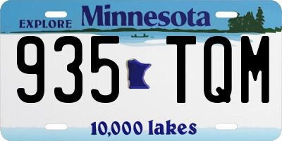 MN license plate 935TQM