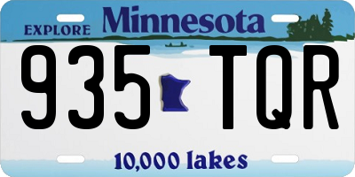 MN license plate 935TQR