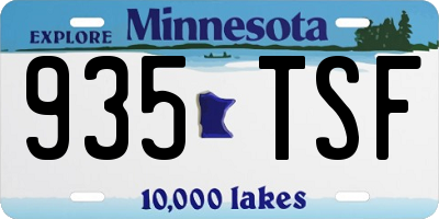 MN license plate 935TSF