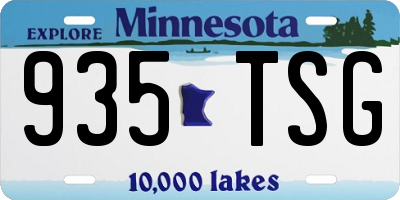 MN license plate 935TSG
