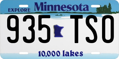 MN license plate 935TSO