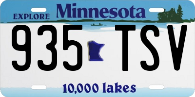 MN license plate 935TSV