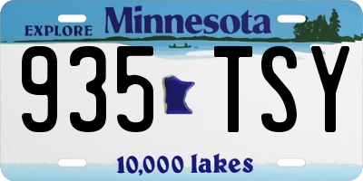 MN license plate 935TSY