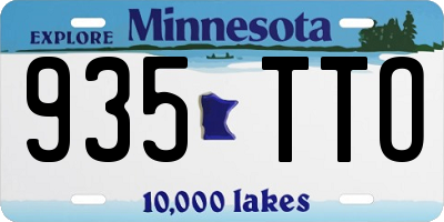 MN license plate 935TTO