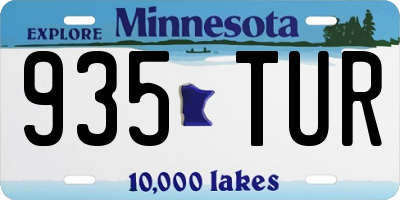 MN license plate 935TUR