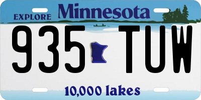 MN license plate 935TUW