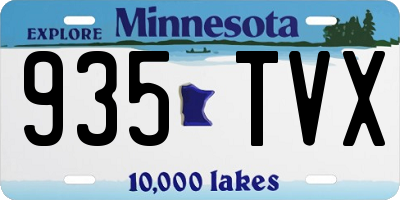 MN license plate 935TVX