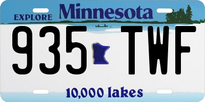 MN license plate 935TWF
