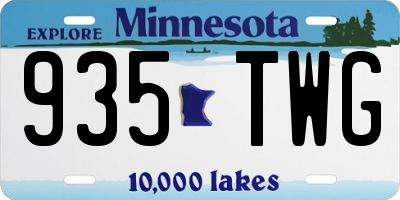 MN license plate 935TWG