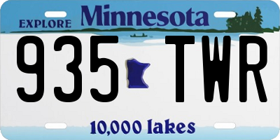 MN license plate 935TWR