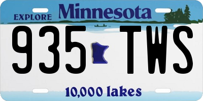 MN license plate 935TWS