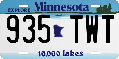 MN license plate 935TWT